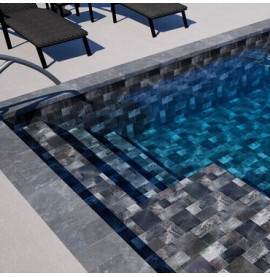 PVC armé piscine 3D Brown Basalt Aquasense signature180/100e